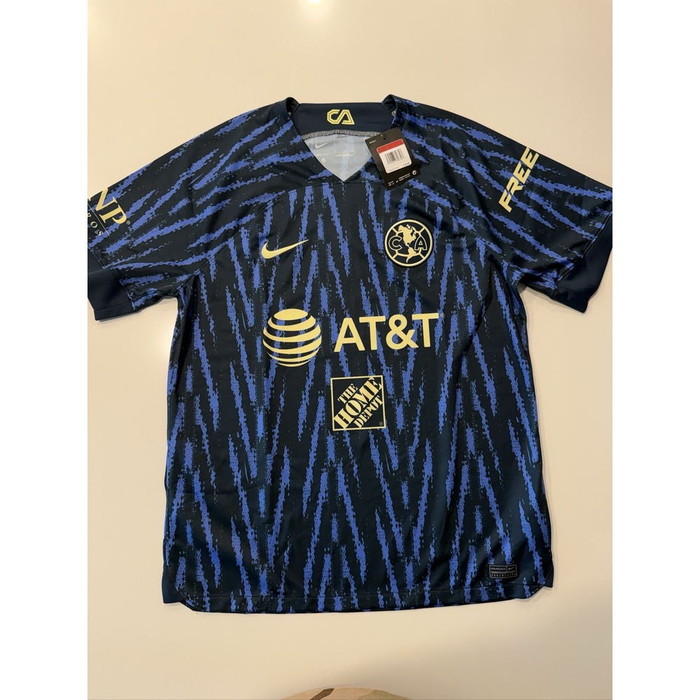 Nike Club America Away Soccer Jersey Mens L 2022-2023 Navy Blue DJ7672-455